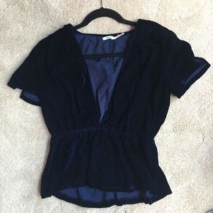 Velvet Deep V Top